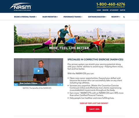 NASM Landing Page